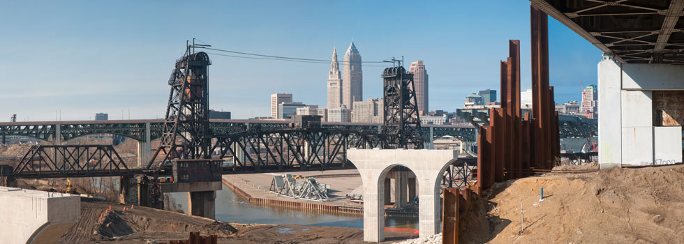 Cleveland's Innerbelt Bridge Construction - Photo Bob Perkoski