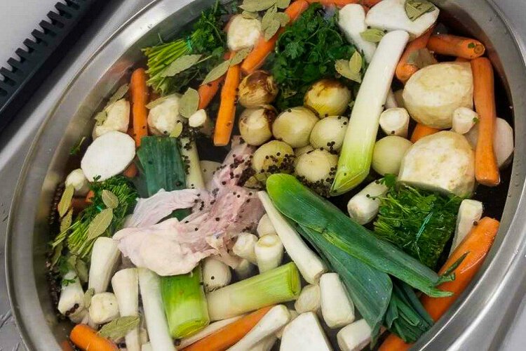 Soup cooking at the World Central Kitchen in Poland