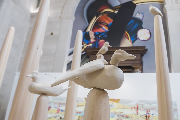 Andrea Carlson’s “Never-Ending Monument at the Cleveland Public Library.