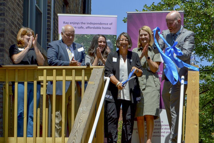 Ribbon-cutting ceremony at the Cranford Apartments in downtown Lakewood