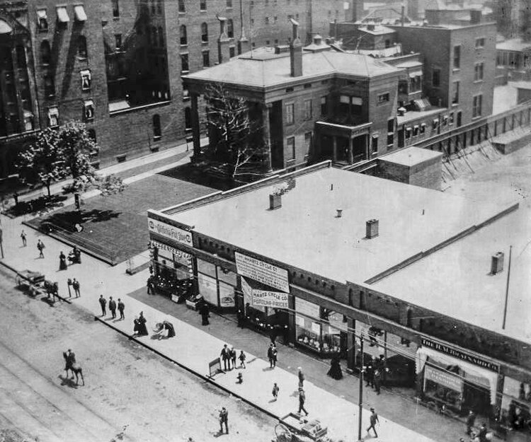 South Side of Euclid Avenue in 1900 Below E. 9th Street, Looking East, the Union Club occupied the house at the left