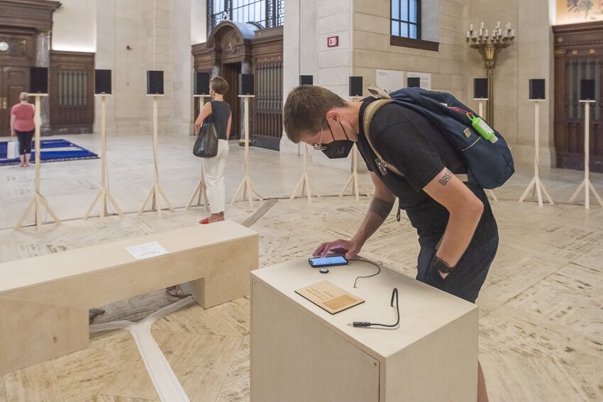 Cleveland Public Library main branch encompasses Brett Hall, where Andrea Carlson, Jace Clayton, and Paul O’Keeffe present work.