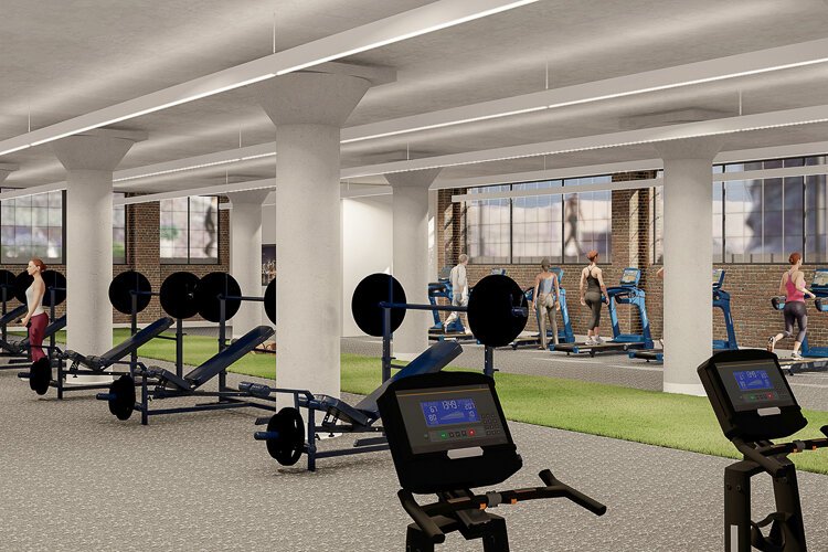 CrossCountry Mortgage interior fitness center rendering