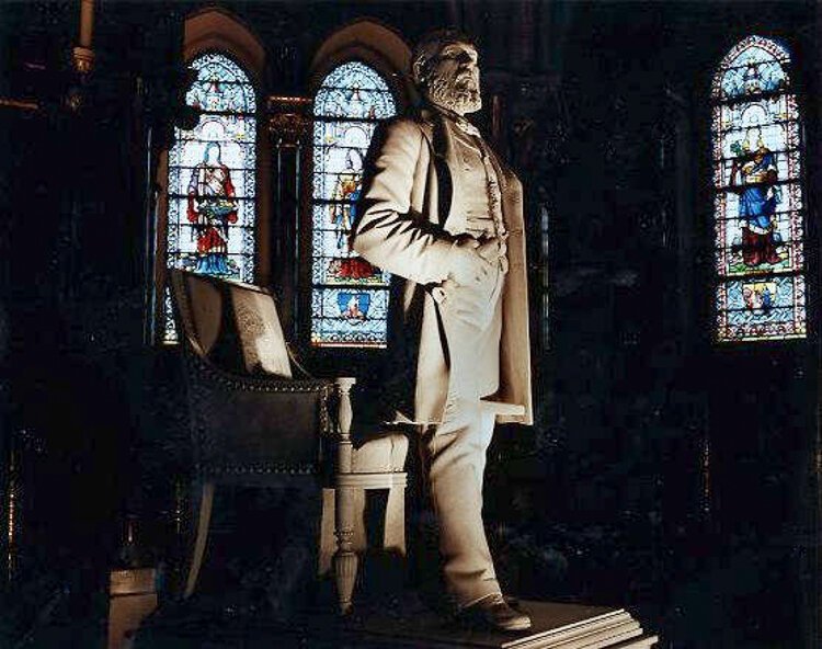 Statue of President James A. Garfield located in the Garfield Memorial at Lake View Cemetery
