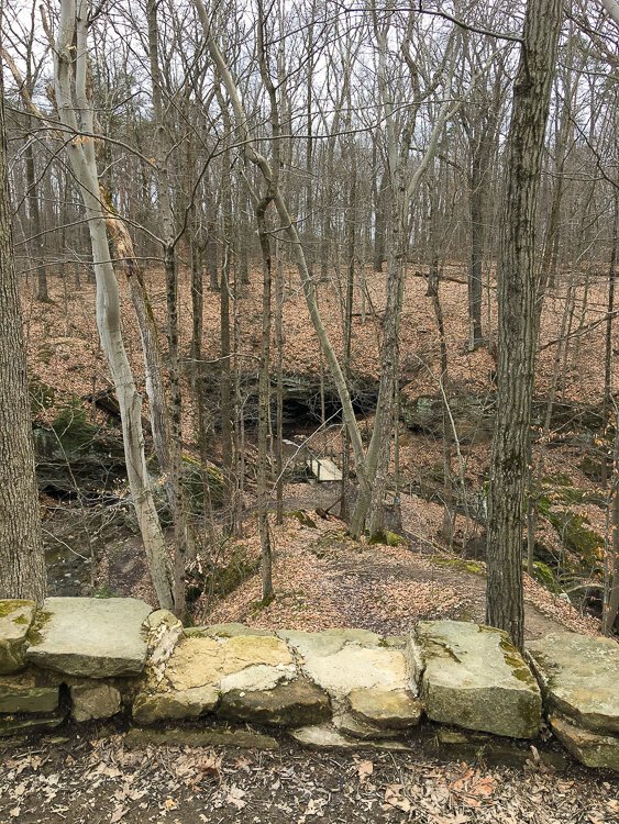 Deer Lick Cave as viewed from the overlook.