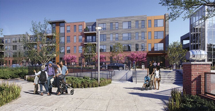 Cedar Lee Meadowbrook from mini -park and Boss Dog Patio