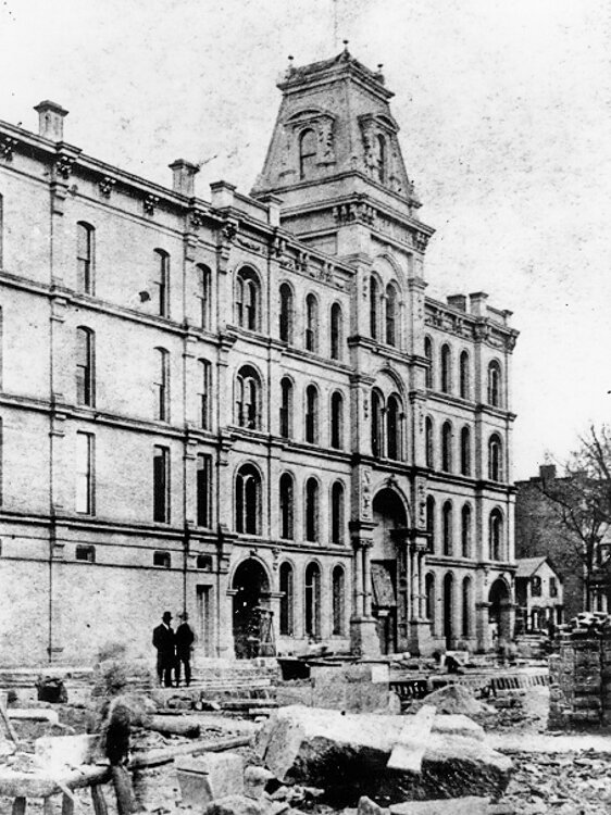 Construction of the Euclid Ave. Opera House, ca. 1870s