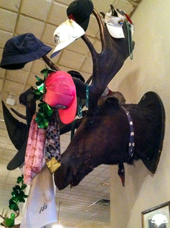 A large moose head named Bullwinkle watched over diners for years