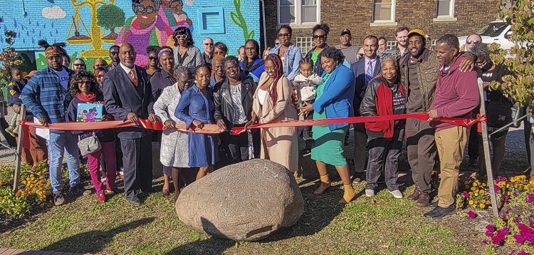 Ribbon cutting ceremony for the Jacqueline Gillon legacy mural in Mt. Pleasant