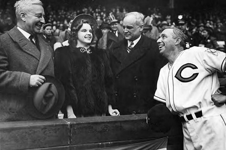 Young film star Judy Garland attends the Indians home opener, 1939