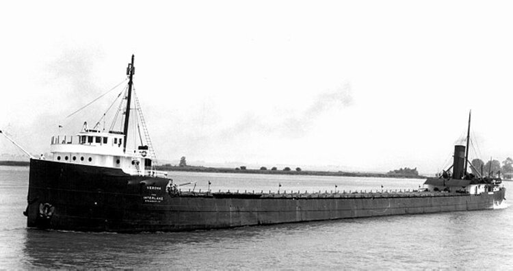 Single Stack Steam Freighter Interlake Steamship Co. launches first cargo ship to hit the Great ...