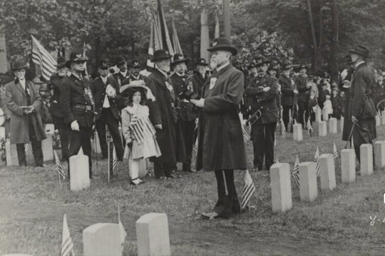 Civil War Veterans in 1905 - Veterans from the War of 1812 and on have found their resting places at Woodland Cemetery.