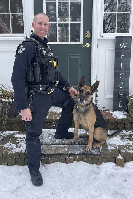 Columbus police officer Justin Chappelear and K-9 Finn
