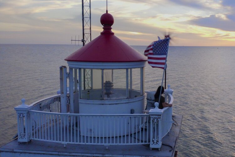 Movie still from "The Breakwater"