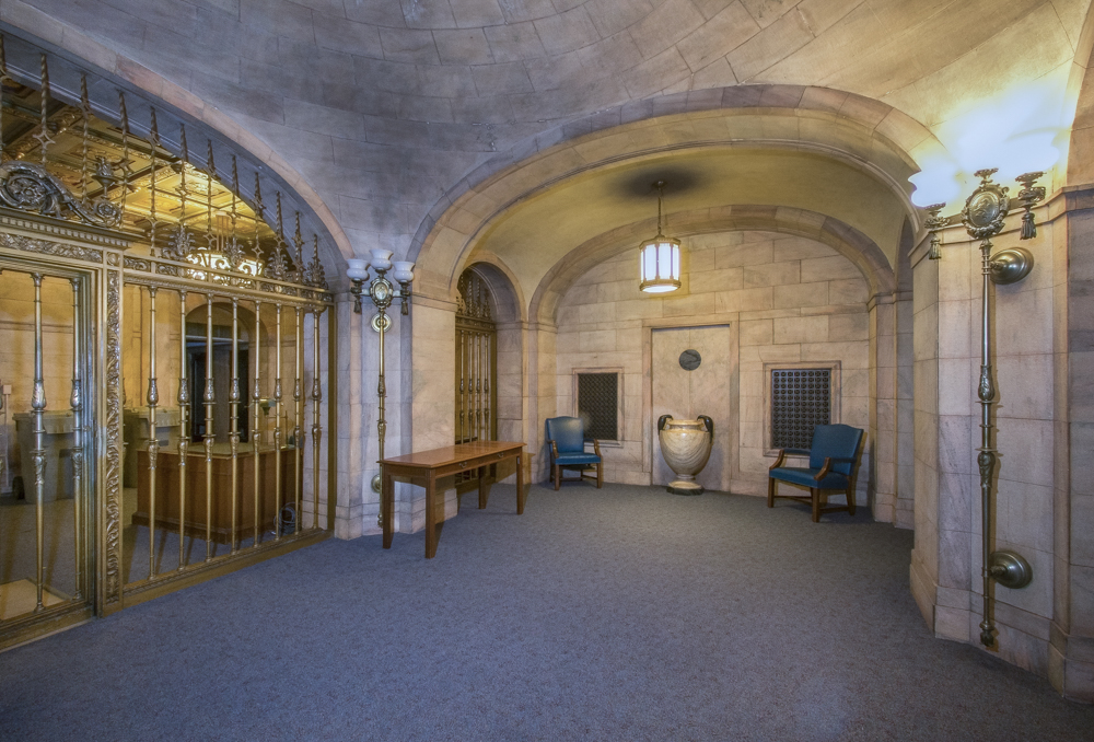 The vault area of the bank in the New England Bldg. section of the Garfield Bldg just after PNC bank left.