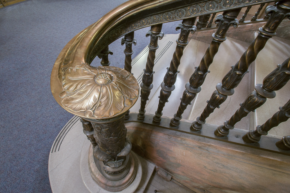 Interior of the bank in the New England Bldg. section of the Garfield Bldg just after PNC bank left.