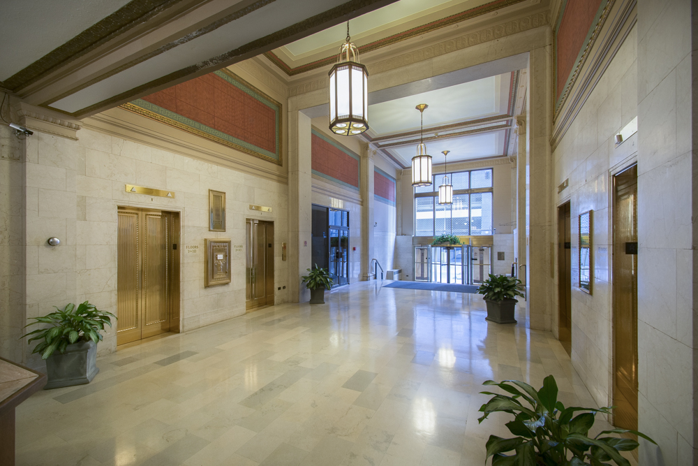 Lobby of the Garfield Bldg looking towards the E6th Street entrance
