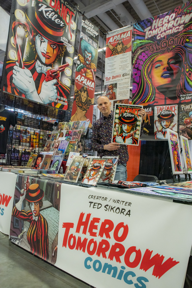 Ted Kikora of Hero Tomorrow Comics in Cleveland at Fan Expo 2023 in the Cleveland Convention Center