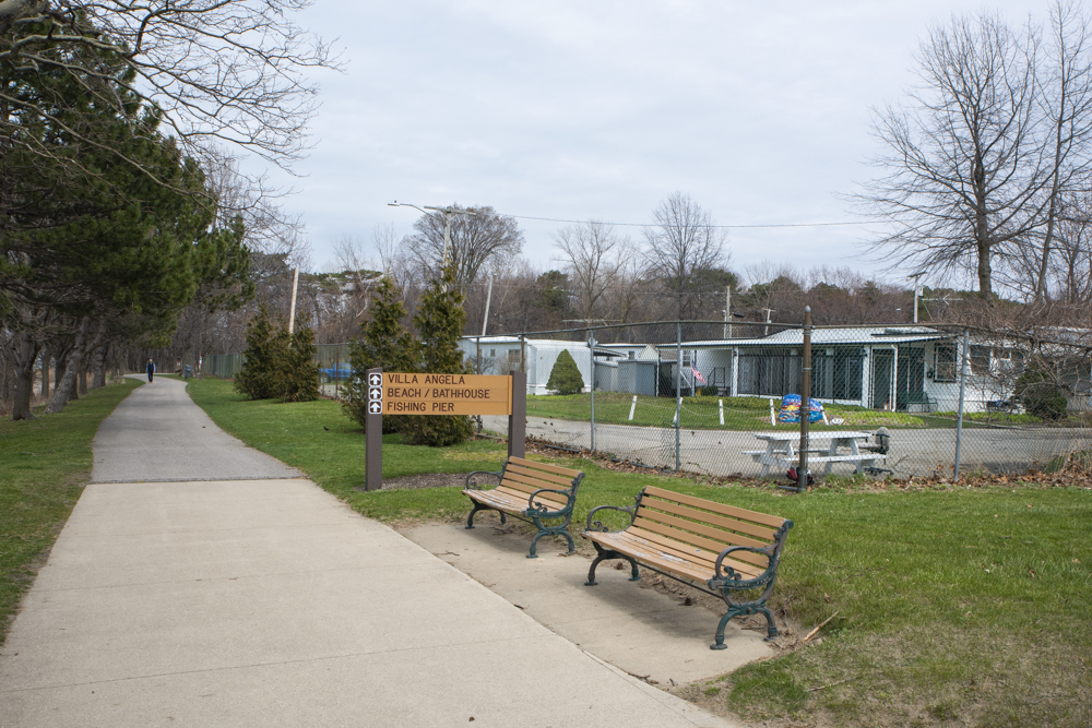Euclid Beach Park looking east toward the mobile home park
