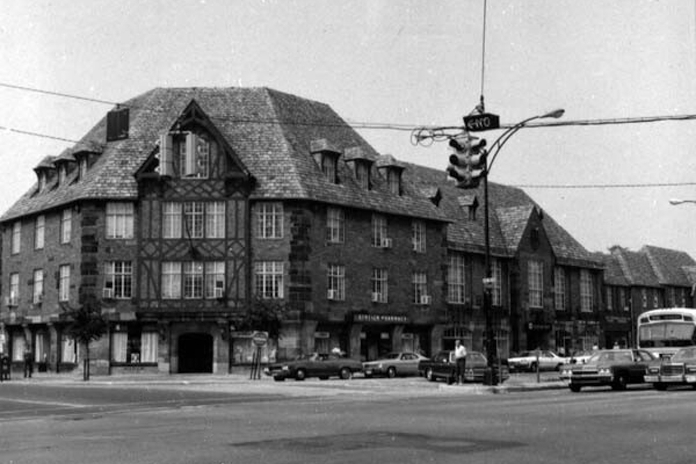The Heights Rockefeller Building exterior, ca. 1985