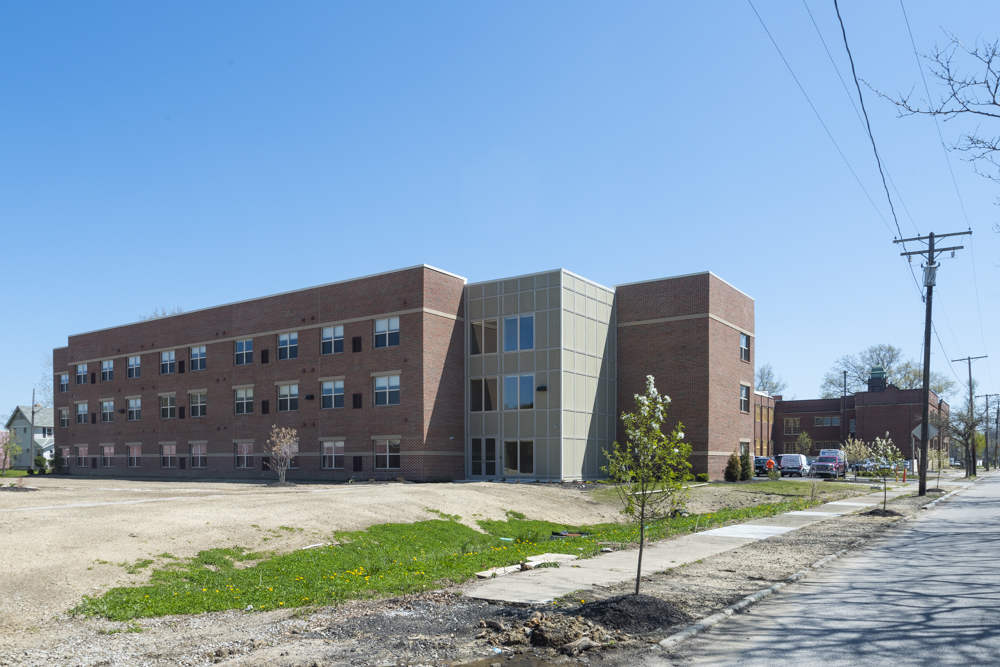 The added on newer section of The Longfellow apartments