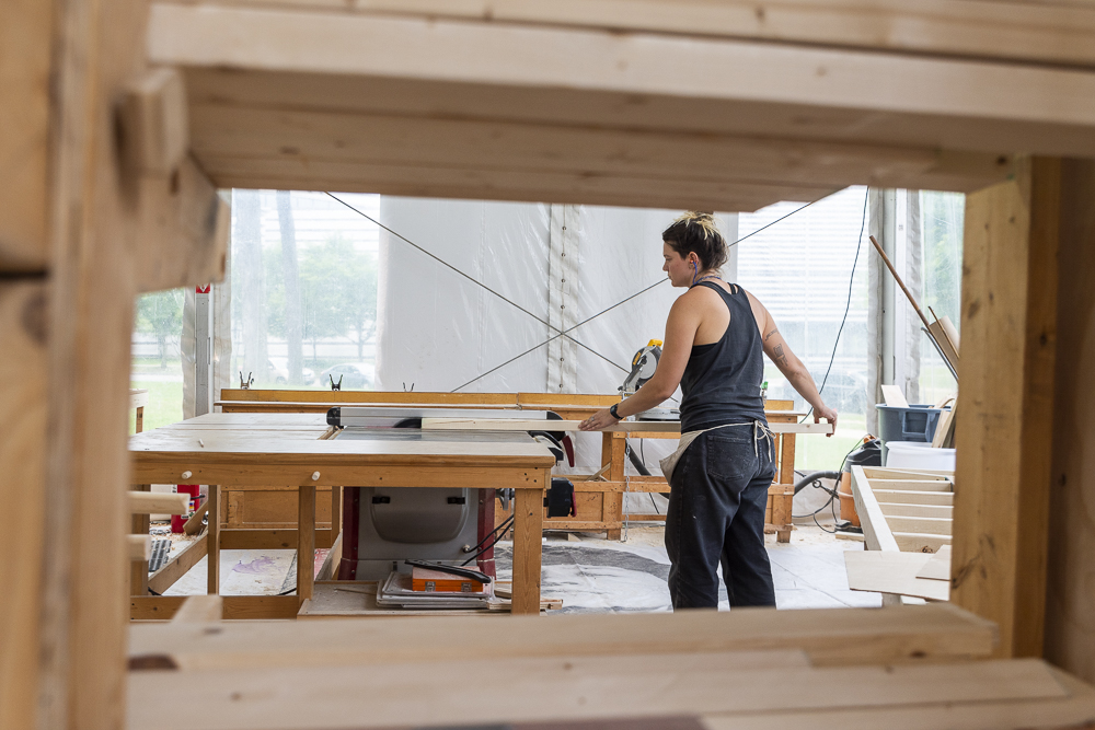 Inside the Parade the Circle artist tent