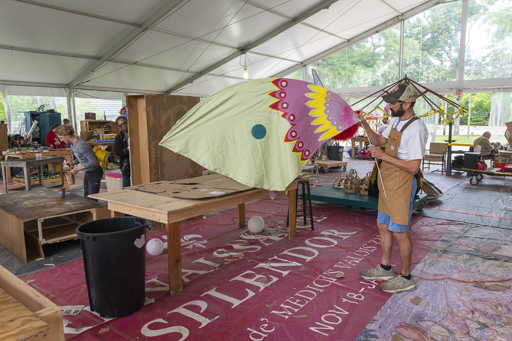 Inside the Parade the Circle artist tent