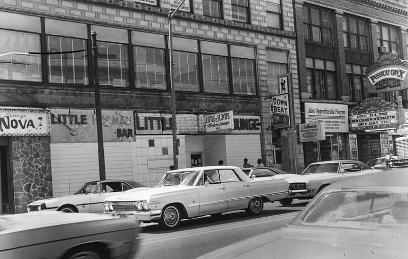 Winston Willis's Block, 1970 -Detroit-born black entrepreneur Winston Willis owned nearly the entire south side of Euclid Ave between E105th and E107th streets in the 1970s