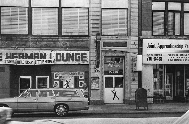 University Circle Building, 1968 was home to doctors,' dentists,' and attorneys' offices on the second floor into the 1950s-60s