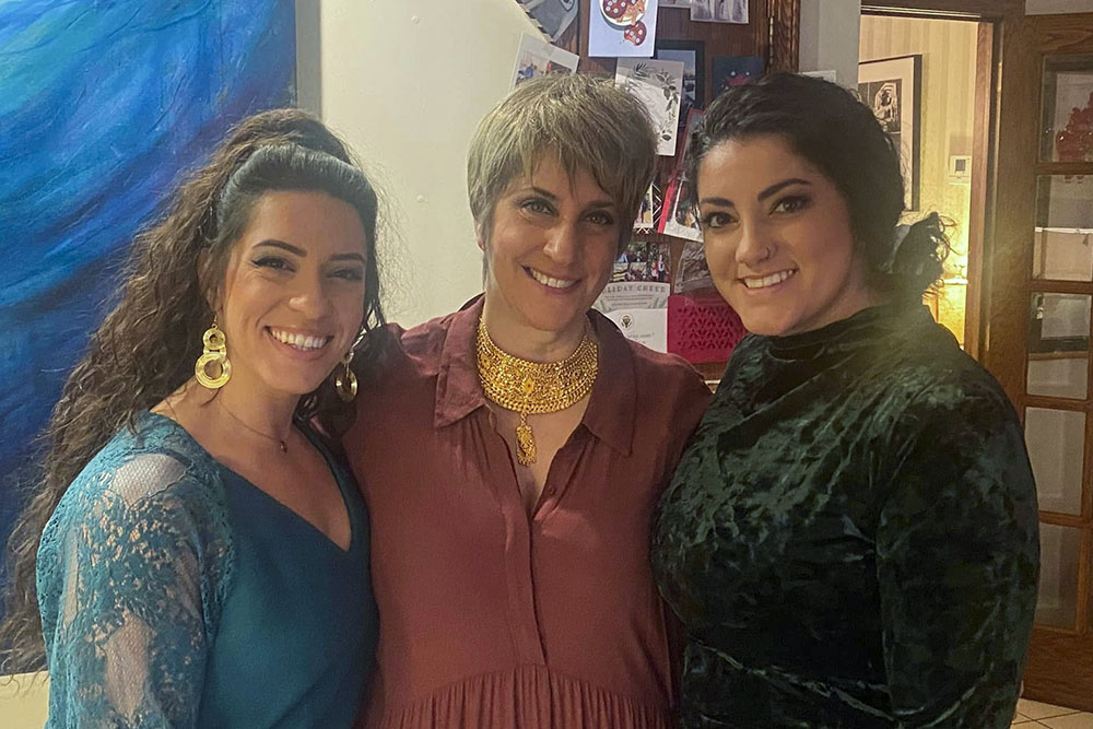 Effie Tsengas Nunes, center, with daughters Eva and Demetra Tsengas (l to r)