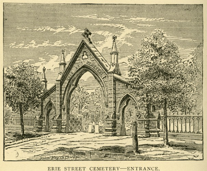 Erie Street Cemetery Entrance In 1870
