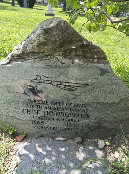 In 1940, Chief Thunderwater, also known as Oghema Niagara, took part in Erie Street Cemetery's Re-dedication Ceremony