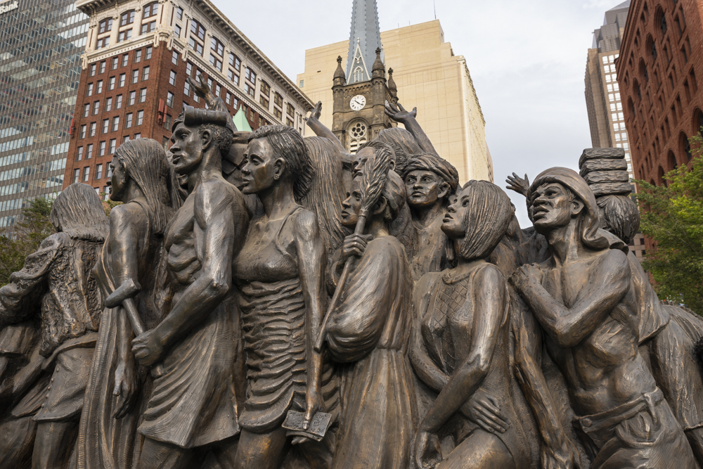 “Let The Oppressed Go Free” by artist Timothy Schmalz