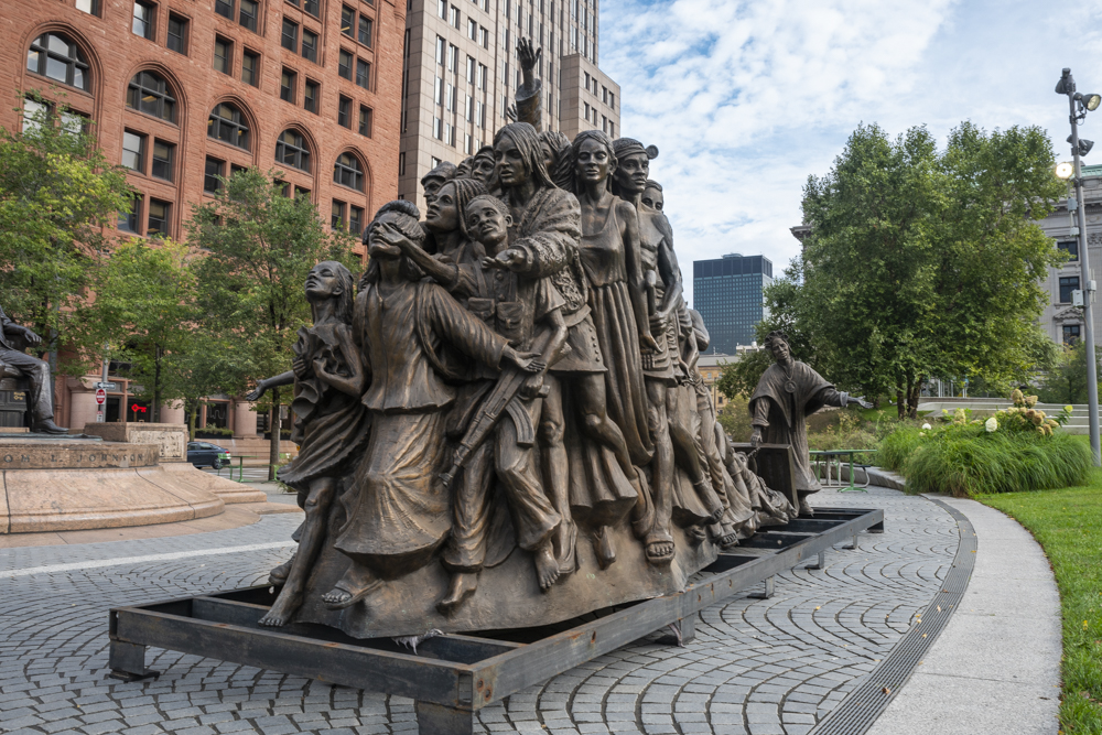 “Let The Oppressed Go Free” by artist Timothy Schmalz