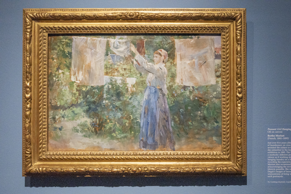 Woman artist Berthe Morisot – Peasant Girl Hanging Clothers to dry, 1881