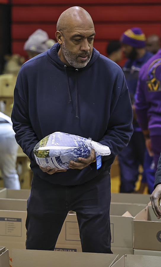Omega Psi Phi Fraternity annual Christmas Food Basket Giveaway
