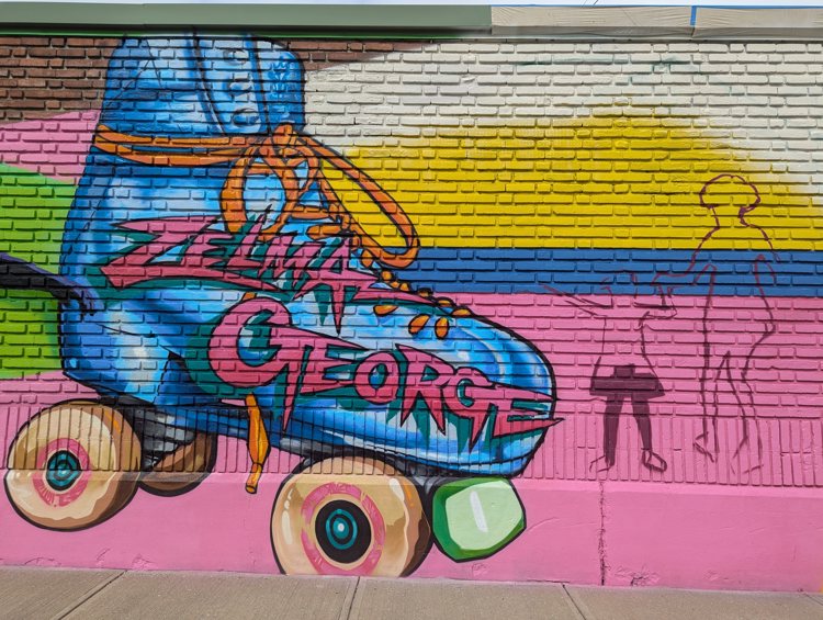 Elevate the East mural in progress