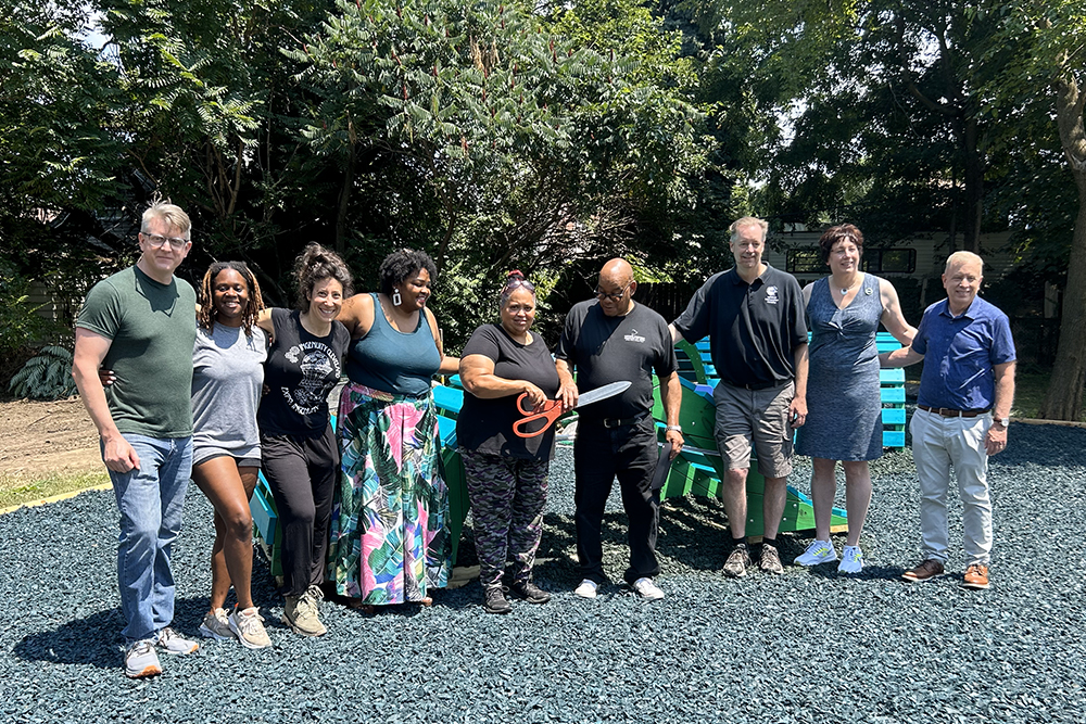 St. Clair-Superior Pocket Park opening ribbon cutting