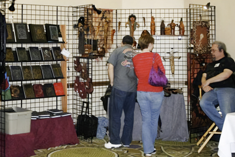 Convention floor vendor and artists at the Horror Hotel Film Festival
