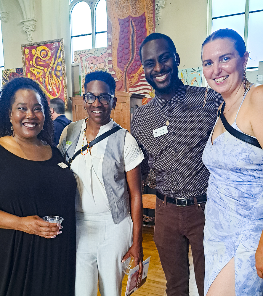 Zygote board member, Michelle Smith, Assembly for the Arts Chief Community Officer, Deidre McPherson, Zygote board member, Daniel Noel and local artist and curator, Thea Spittle at Zygote's 2023 benefit