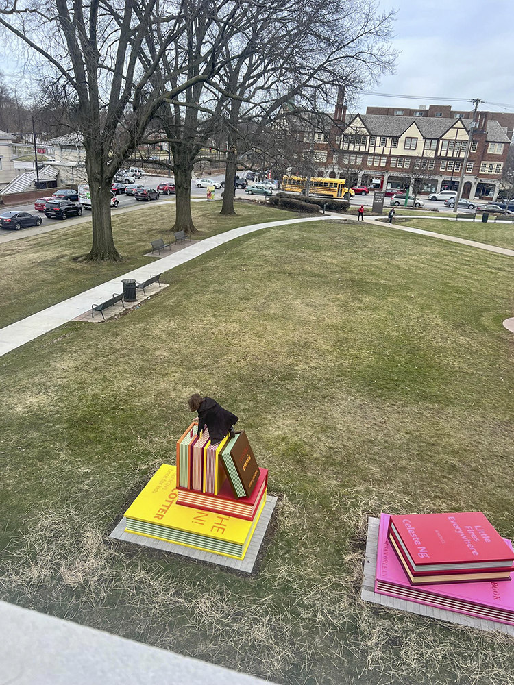 A child playing on the Readers Garden
