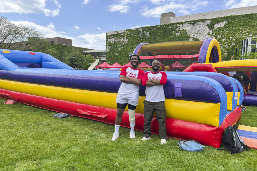 Executive Evens and Entertainment and Ohio Mobile Gaming set up the inflatables and carnival games