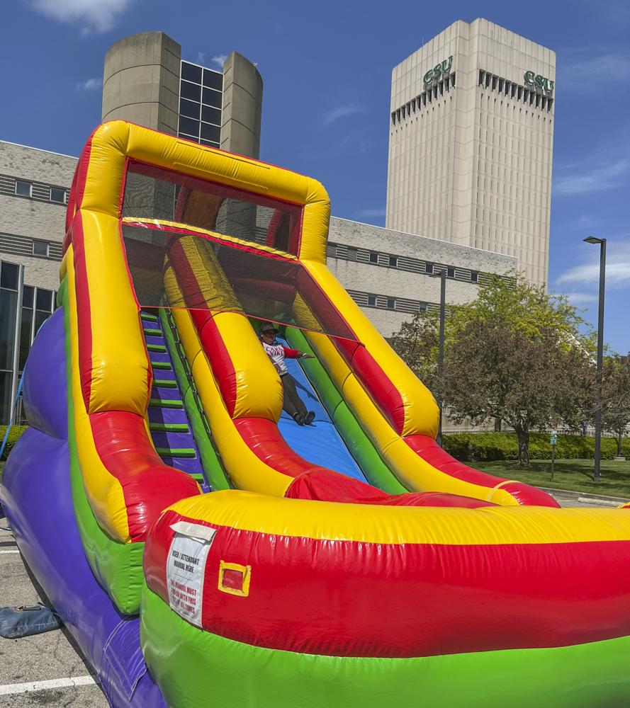 Executive Evens and Entertainment and Ohio Mobile Gaming set up the inflatables and carnival games