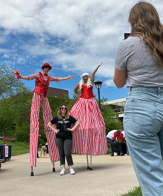 Standout moments included performances by the stilt walkers