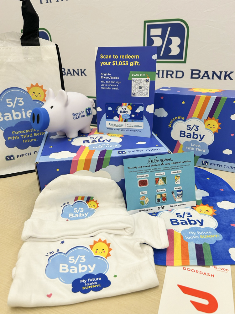 Fifth Third regional presidents and local celebrities greeted new moms and dads in select Northeast Ohio area hospitals