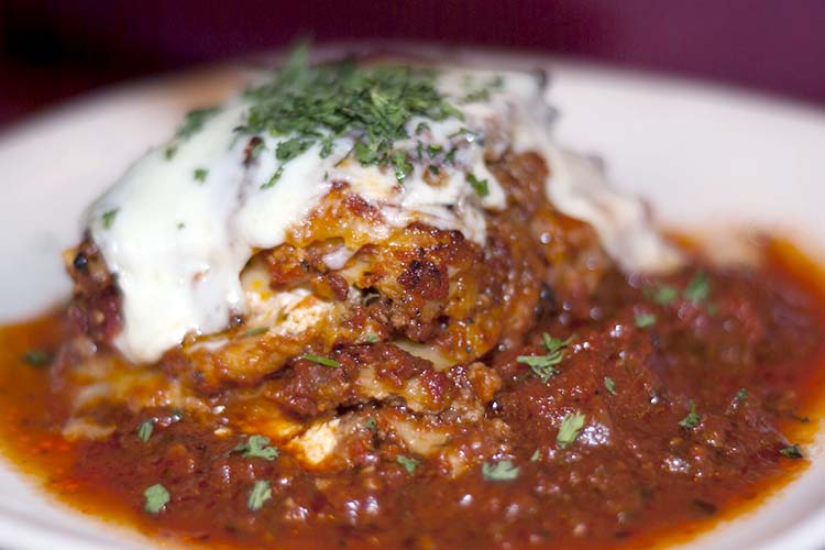 Tasty lasagna offered at Bruno's Ristorante