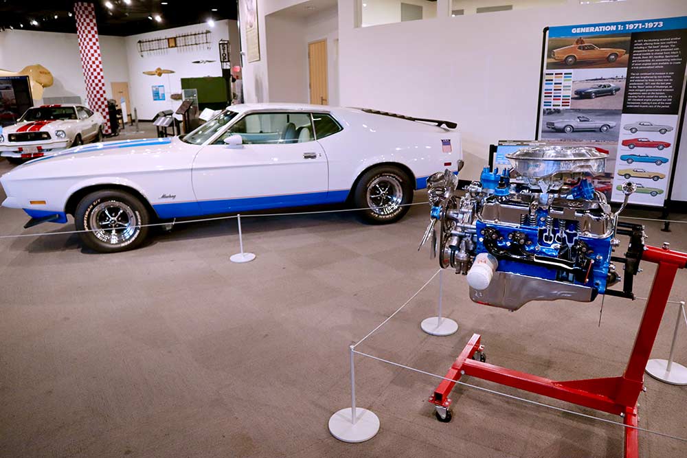 This cutaway shows the inner workings of a Ford 302 cubic inch V-8 engine, which was a popular engine choice for Mustang buyers from the late ‘60s to the early ‘80s.
