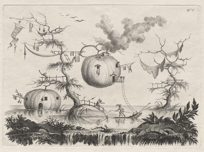 Pumpkins Used as Dwellings to Be Secure against Wild Beasts, about 1769. Filippo Morghen (Italian, 1730–after 1807)