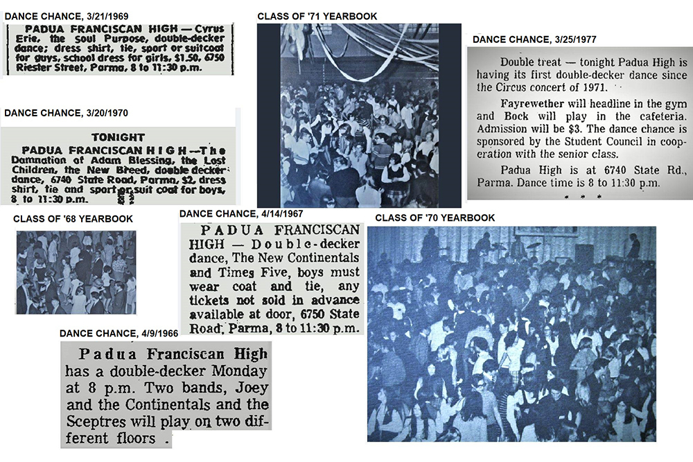PADUA Franciscan Double-Decker Dance historic clippings