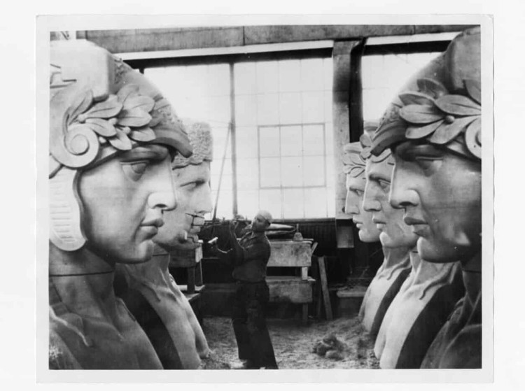 The Guardians of Traffic, installed in 1932 by a crew of mostly Italian immigrants.